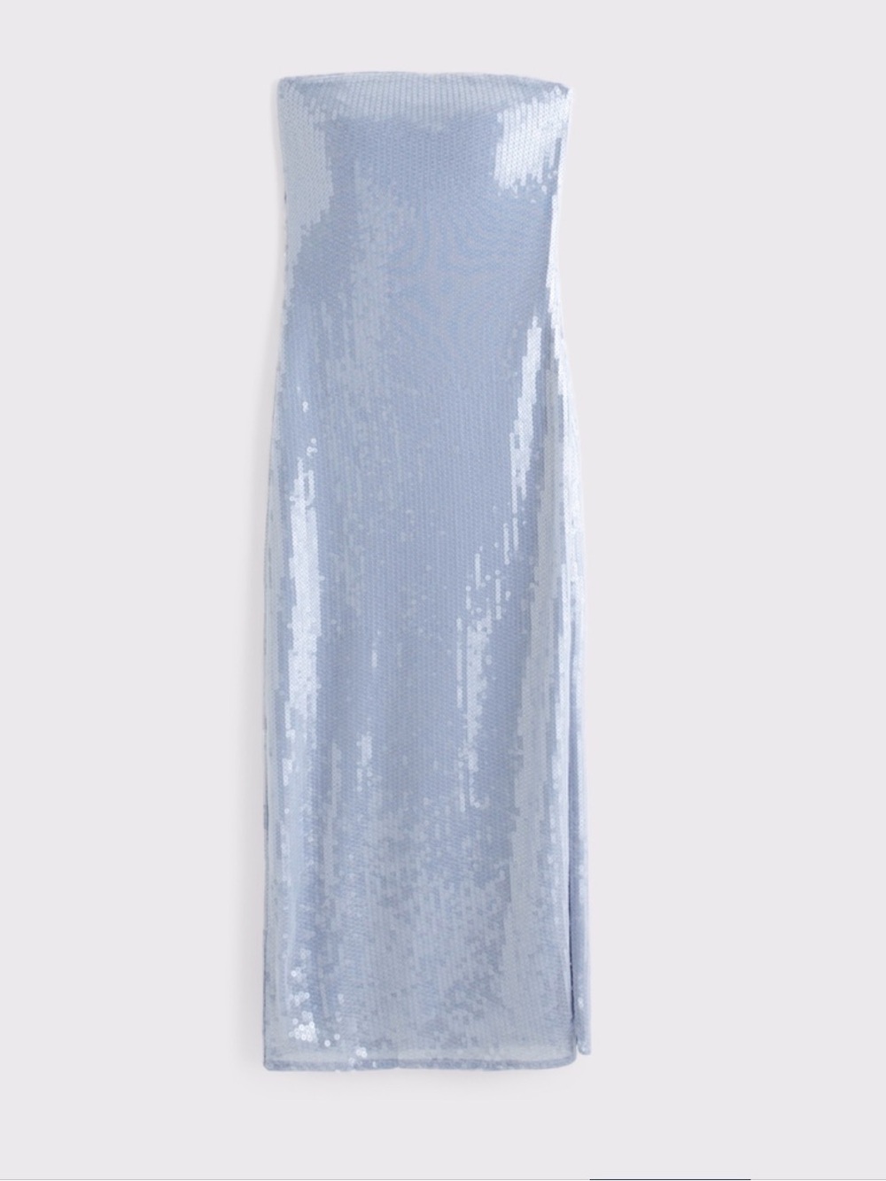 Abercrombie & Fitch Strapless Sequin Midi Dress - Light Blue